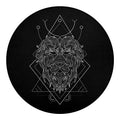 Black And White Leo Sign Print Round Blanket
