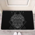 Black And White Leo Sign Print Rubber Doormat