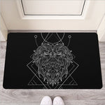 Black And White Leo Sign Print Rubber Doormat