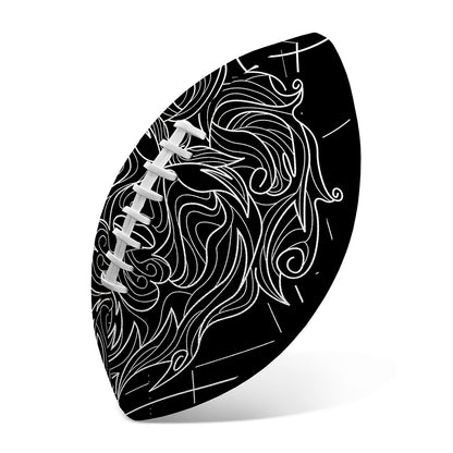 Black And White Leo Sign Print Rugby Ball