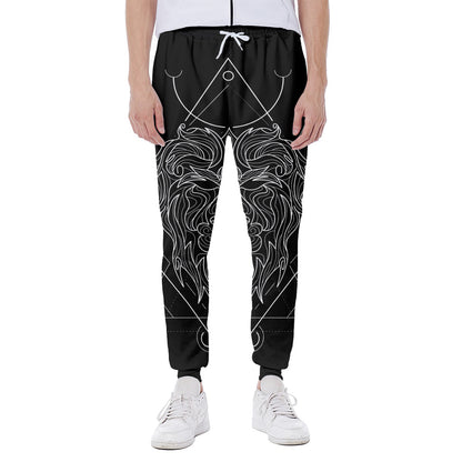 Black And White Leo Sign Print Scuba Joggers