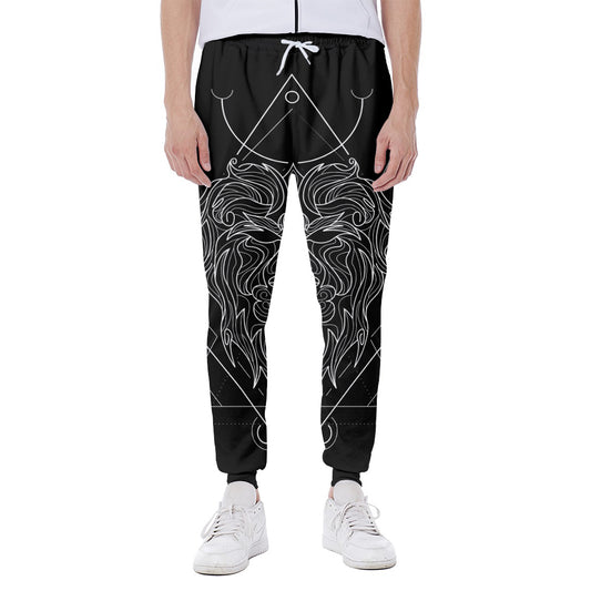 Black And White Leo Sign Print Scuba Joggers
