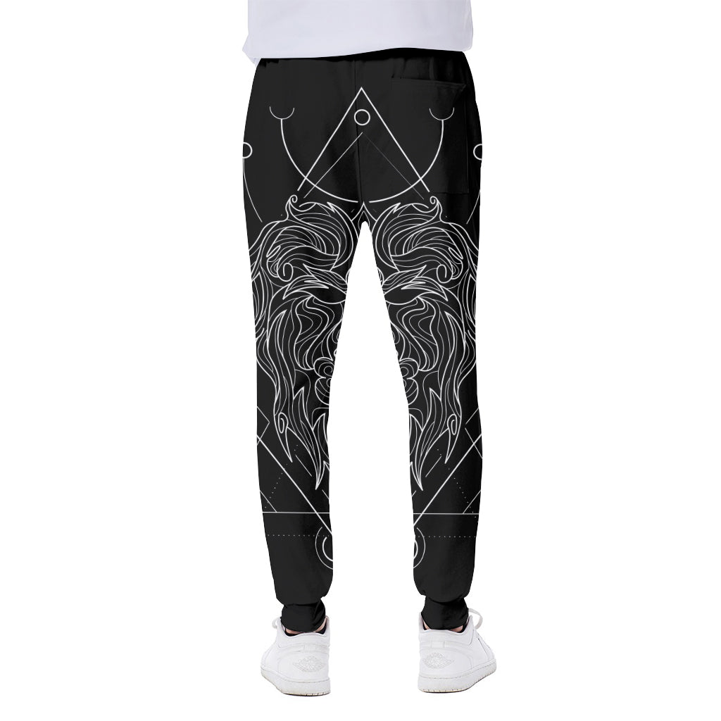 Black And White Leo Sign Print Scuba Joggers