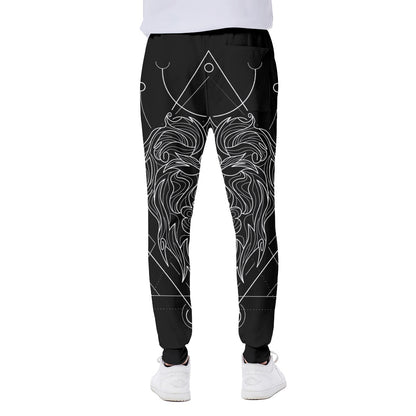 Black And White Leo Sign Print Scuba Joggers