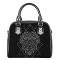 Black And White Leo Sign Print Shoulder Handbag