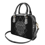 Black And White Leo Sign Print Shoulder Handbag
