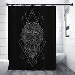Black And White Leo Sign Print Shower Curtain