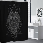 Black And White Leo Sign Print Shower Curtain