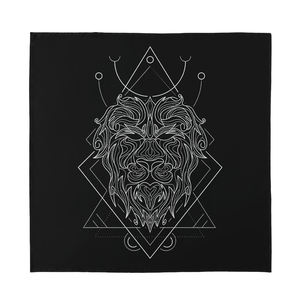 Black And White Leo Sign Print Silk Bandana