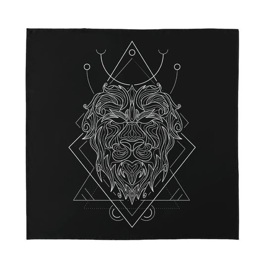 Black And White Leo Sign Print Silk Bandana