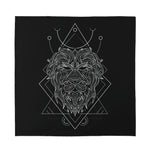 Black And White Leo Sign Print Silk Bandana