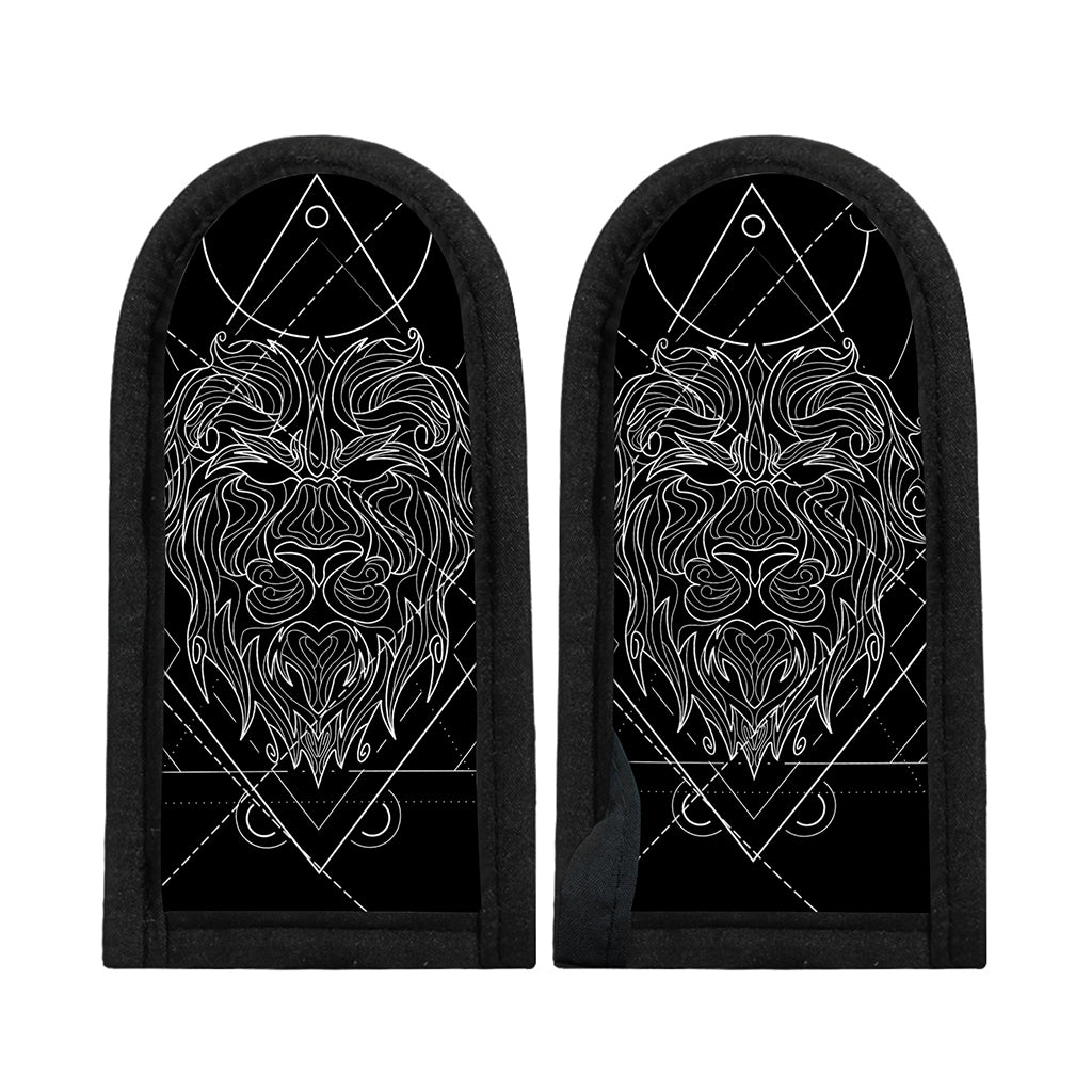 Black And White Leo Sign Print Skillet Handle Cover