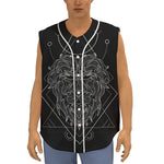 Black And White Leo Sign Print Sleeveless Baseball Jersey