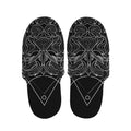 Black And White Leo Sign Print Slippers