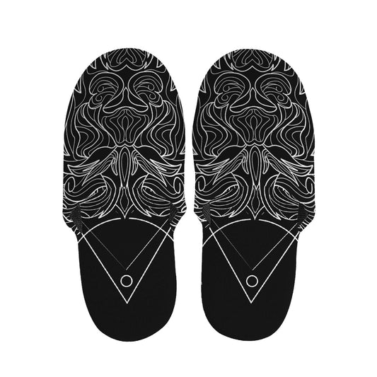 Black And White Leo Sign Print Slippers