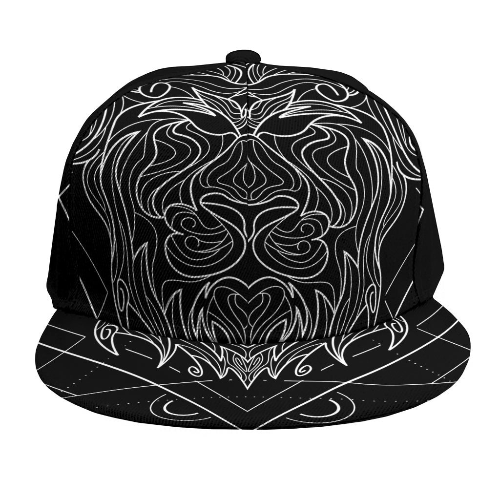 Black And White Leo Sign Print Snapback Cap