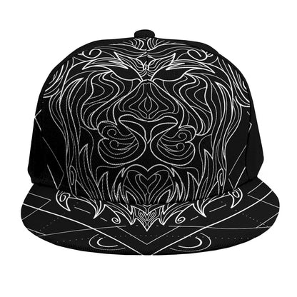 Black And White Leo Sign Print Snapback Cap