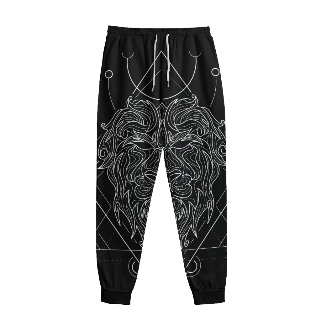 Black And White Leo Sign Print Sweatpants