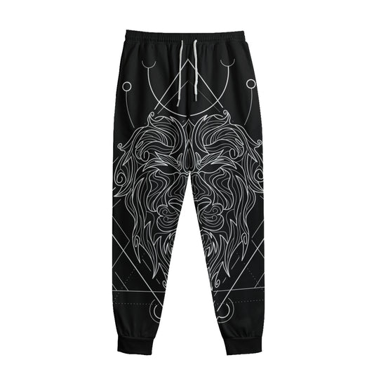 Black And White Leo Sign Print Sweatpants