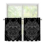 Black And White Leo Sign Print Tier Curtains