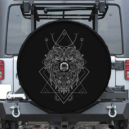 Black And White Leo Sign Print Tire Cover With Camera Hole