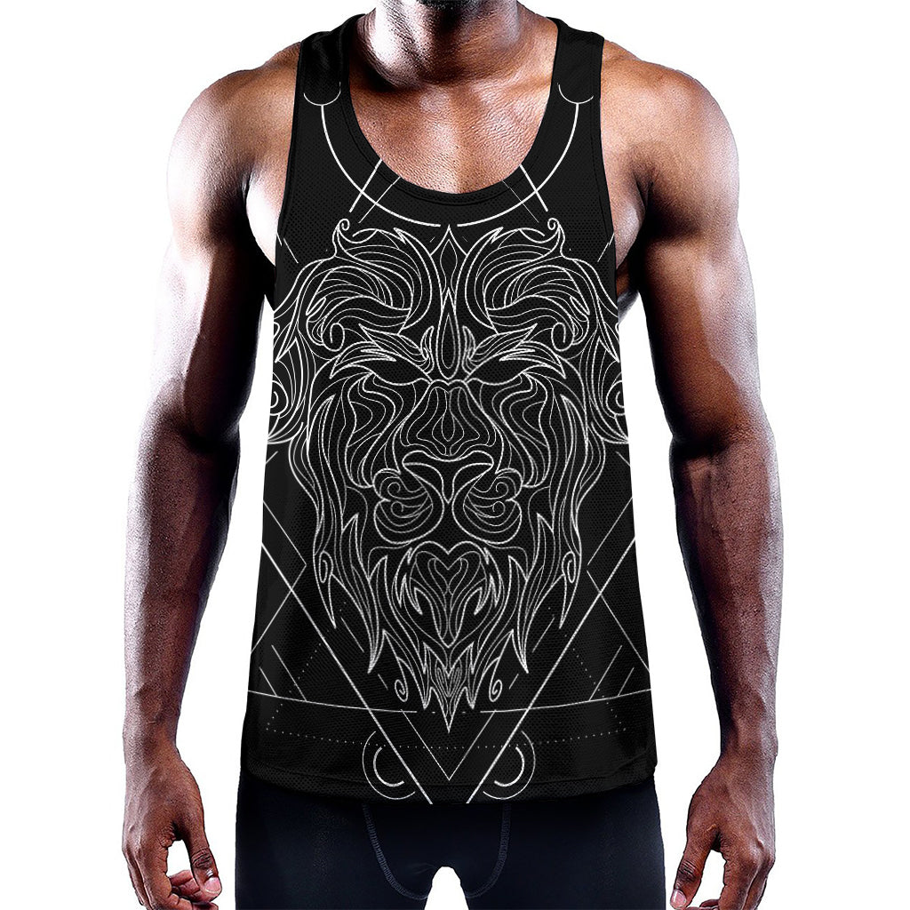 Black And White Leo Sign Print Training Tank Top