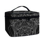 Black And White Leo Sign Print Travel Makeup Bag