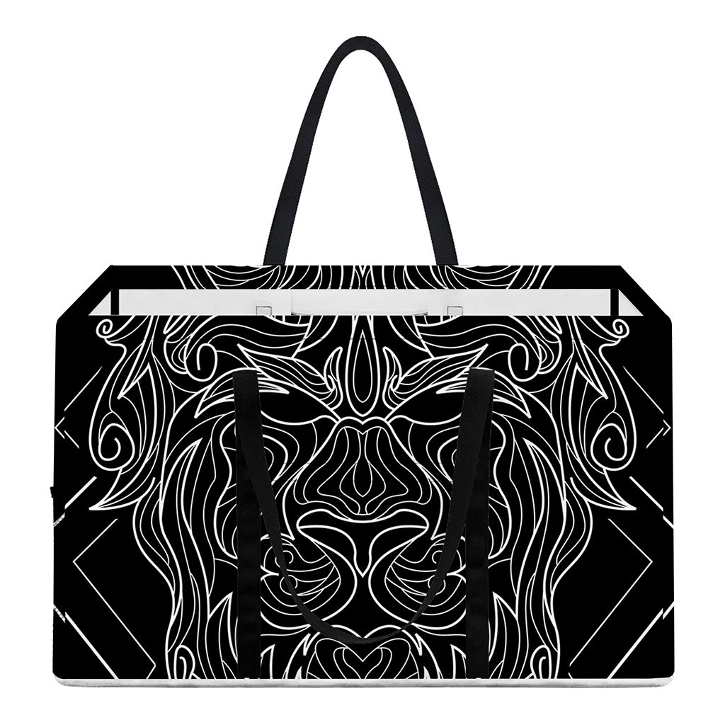 Black And White Leo Sign Print Utility Tote Bag