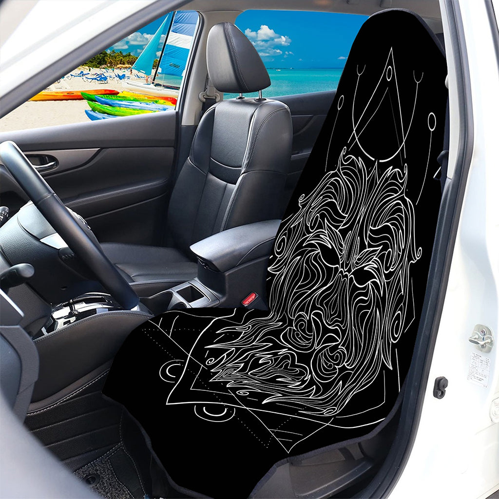 Black And White Leo Sign Print Waterproof Car Seat Cover