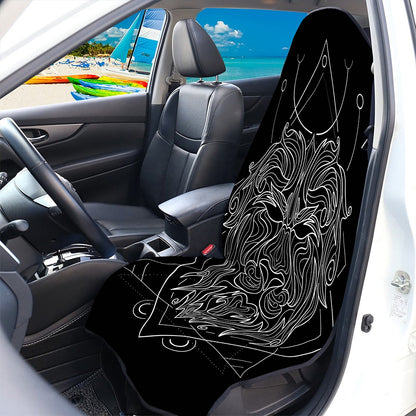 Black And White Leo Sign Print Waterproof Car Seat Cover
