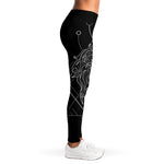 Black And White Leo Sign Print Women's Leggings