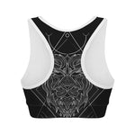 Black And White Leo Sign Print Women's Sports Bra