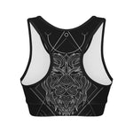 Black And White Leo Sign Print Women's Sports Bra
