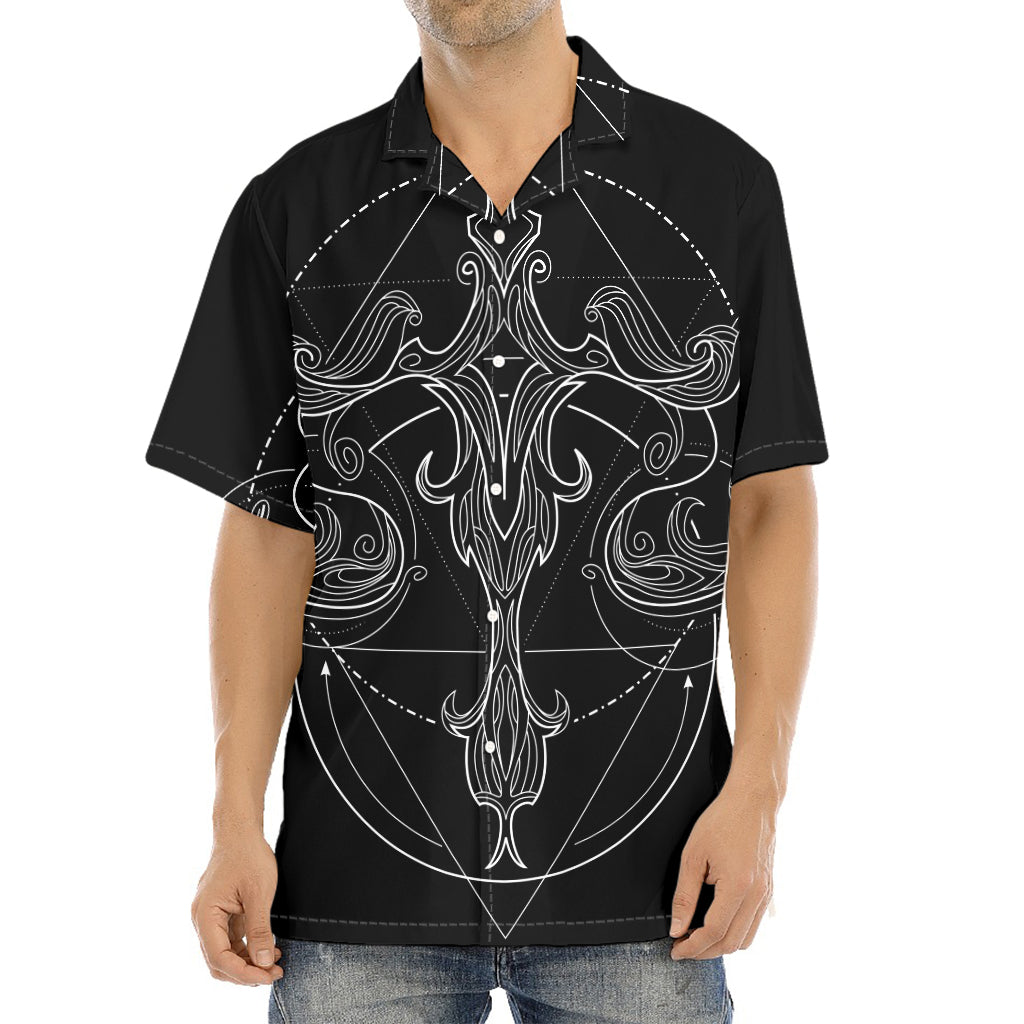 Black And White Libra Sign Print Aloha Shirt