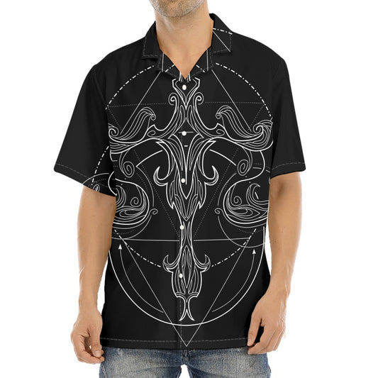 Black And White Libra Sign Print Aloha Shirt