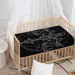 Black And White Libra Sign Print Baby Crib Sheet