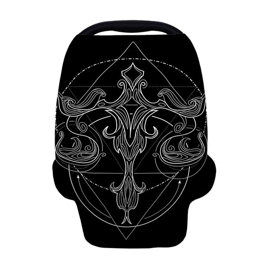 Black And White Libra Sign Print Baby Seat Cover