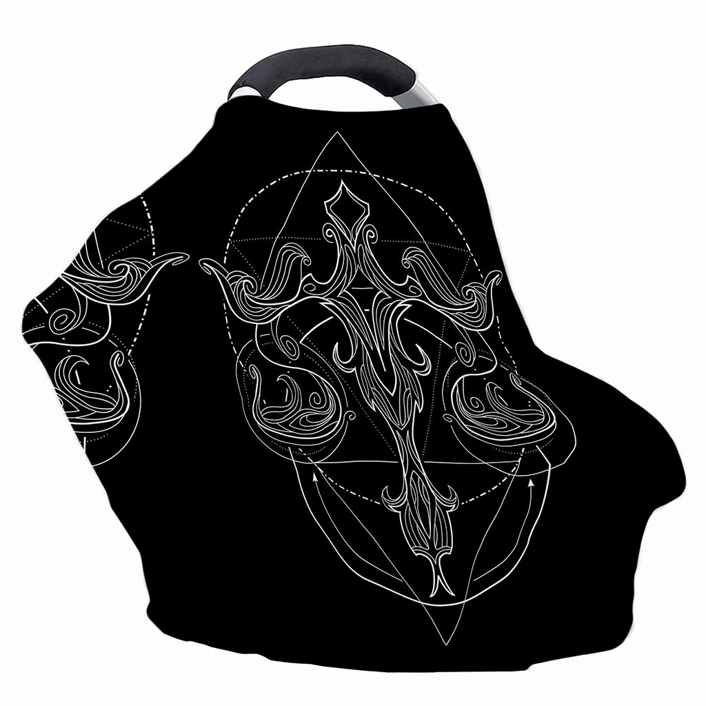 Black And White Libra Sign Print Baby Seat Cover