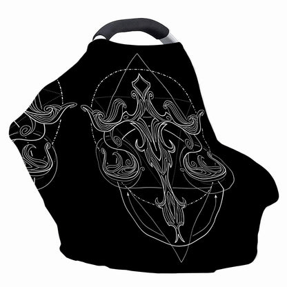 Black And White Libra Sign Print Baby Seat Cover