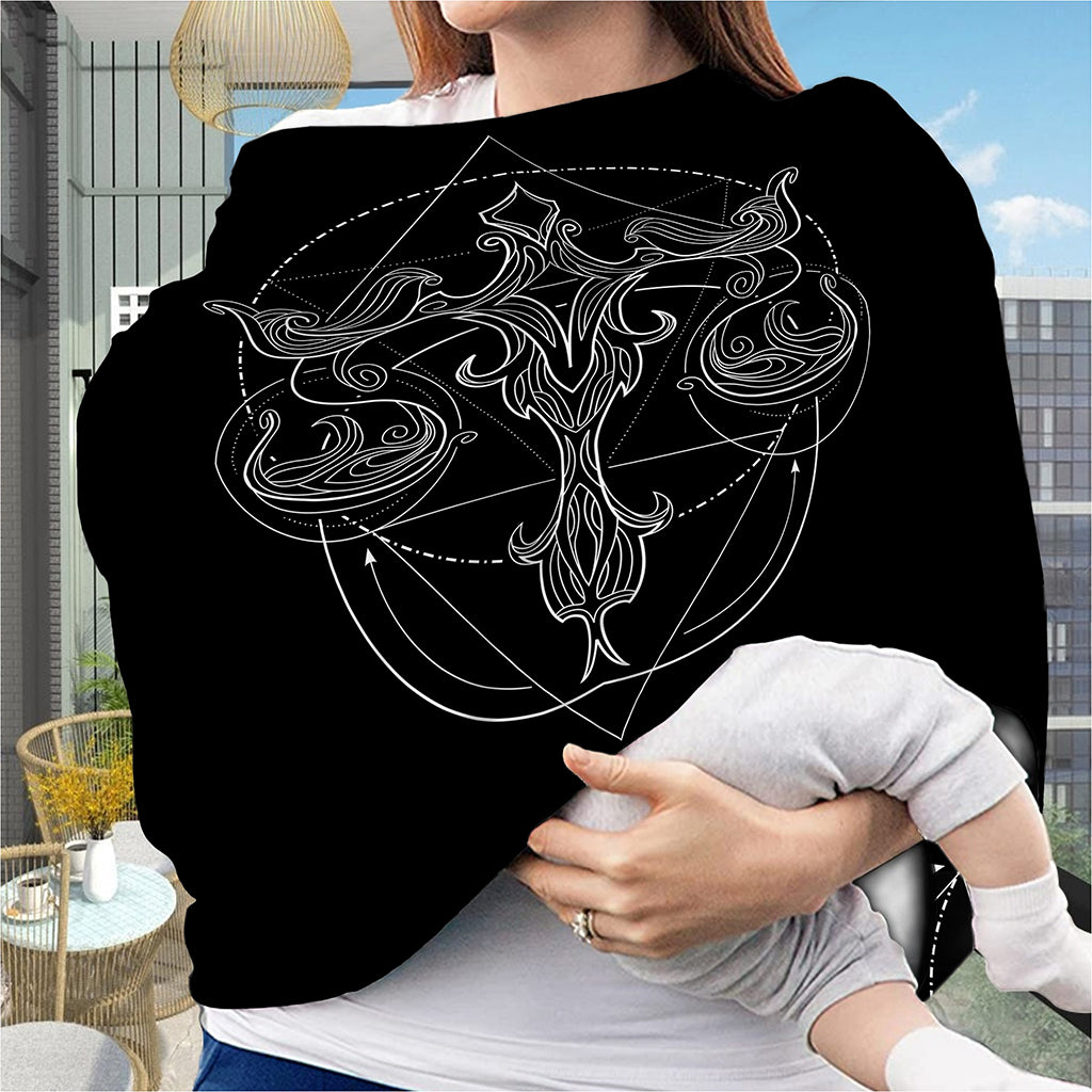 Black And White Libra Sign Print Baby Seat Cover