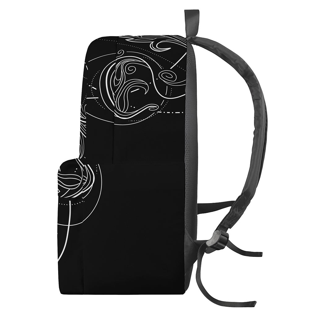 Black And White Libra Sign Print Backpack