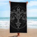 Black And White Libra Sign Print Beach Towel