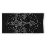 Black And White Libra Sign Print Beach Towel