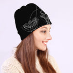 Black And White Libra Sign Print Beanie