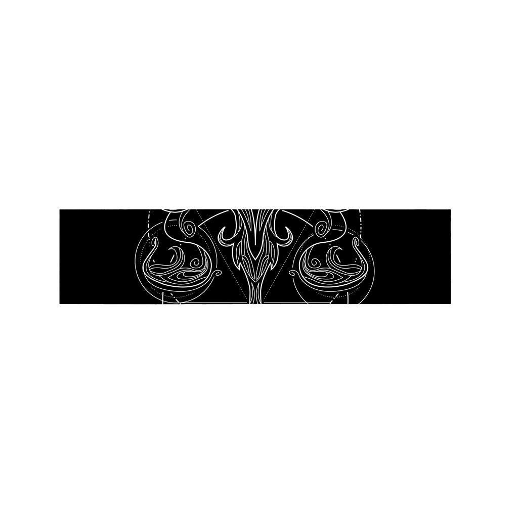 Black And White Libra Sign Print Bed Runner