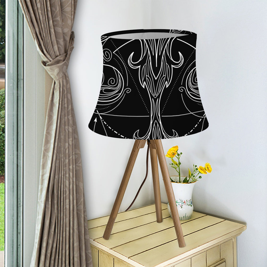 Black And White Libra Sign Print Bell Lamp Shade