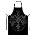 Black And White Libra Sign Print Bib Apron With Pocket