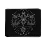 Black And White Libra Sign Print Bifold Wallet