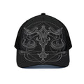 Black And White Libra Sign Print Black Mesh Trucker Hat