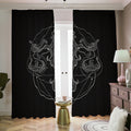 Black And White Libra Sign Print Dimout Pencil Pleat Curtains